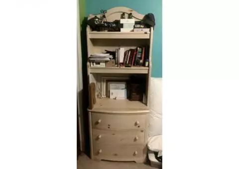 Hutch Shelf w/drawers, Dresser w/mirror, and Twin Bed Set Frame