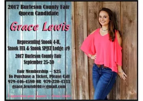 2017 Burleson County Fair Tickets